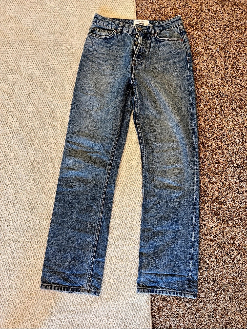 Reformation Jeans Straight Leg in Blue Waist 25 Like New